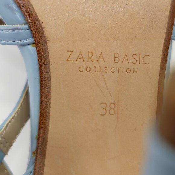 Zara Basic Collection Women's Baby Blue Strapped Heels - Picture 8 of 8